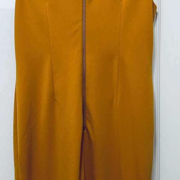 ALEXIA ADMOR Gold Cora Ruched Asymmetric Sheath Dress Size 14 - Picture 4 of 6